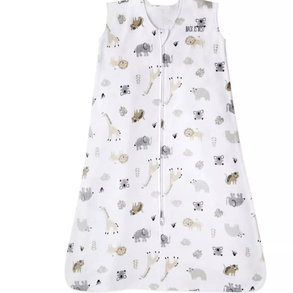 Halo SleepSack 100% Cotton Large 12-18M Wearable Blanket Animal Print Neutral